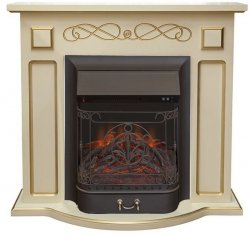 Каминокомплект Interflame Аспен бежевый патина с очагом Majestic FX M Black