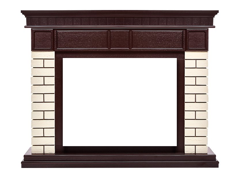 Портал Firelight Bricks 25U (угловой) камень бежевый/шпон темный дуб
