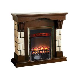 Каминокомплект Interflame Мартин темный дуб с очагом Fobos FX M Brass