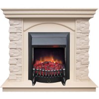 Каминокомплект RealFlame Elford STD/EUG/25'5/HL WT с очагом Fobos s Lux Black/Brass